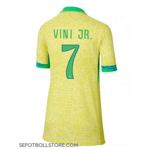 Brasilien Vinicius Junior #7 Replika Hemmatröja Dam Copa America 2024 Kortärmad